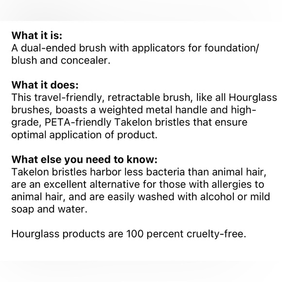 NWT HOURGLASS RETRACTABLE DOUBLE-ENDED COMPLEXION BRUSH - Picture 3 of 4